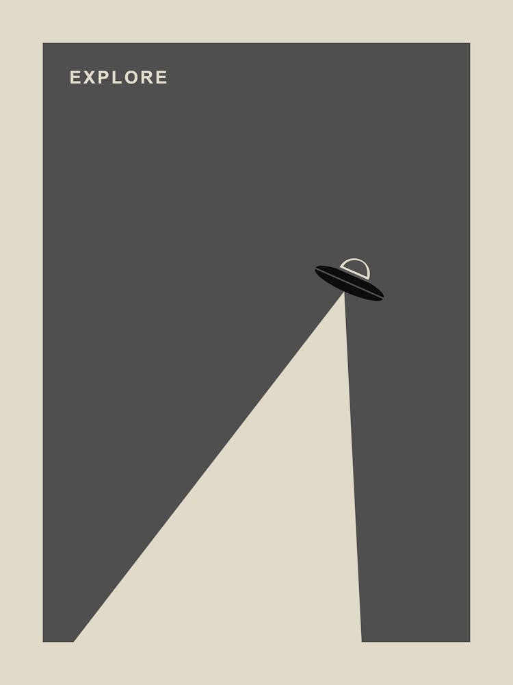 Space Poster Minimalist 1960s Wall Art Mid Century Modern Decor Retro Gift Black Kitchen Print Minimal Sci Fi Rocket Ship 1