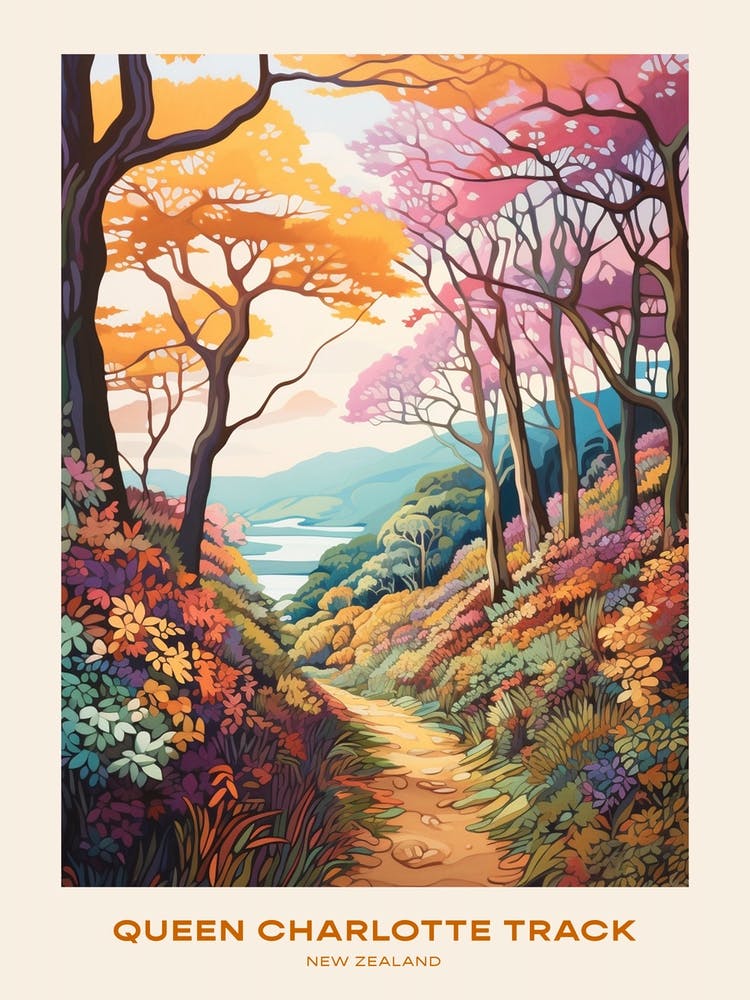 Queen Charlotte Track New Zealand 2 Hike Poster