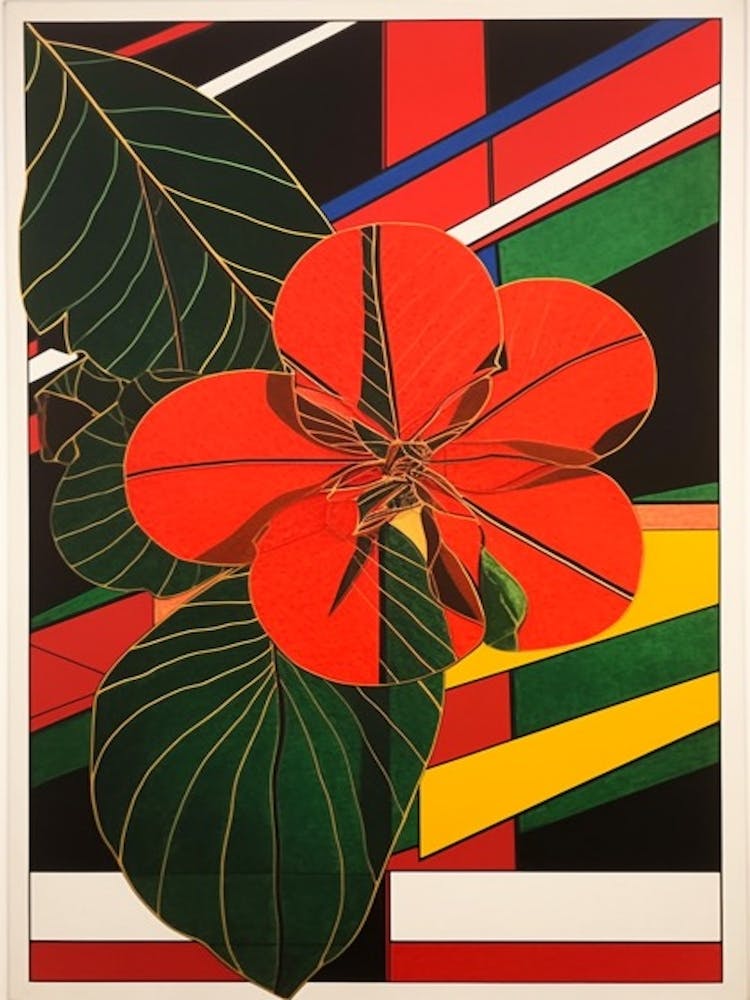 Poinsettia Flower Still Life  1 Abstract Expressionist