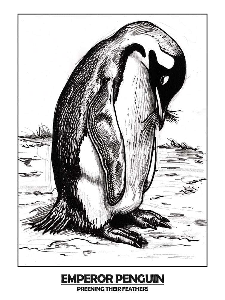Penguin Preening Their Feathers Poster 4