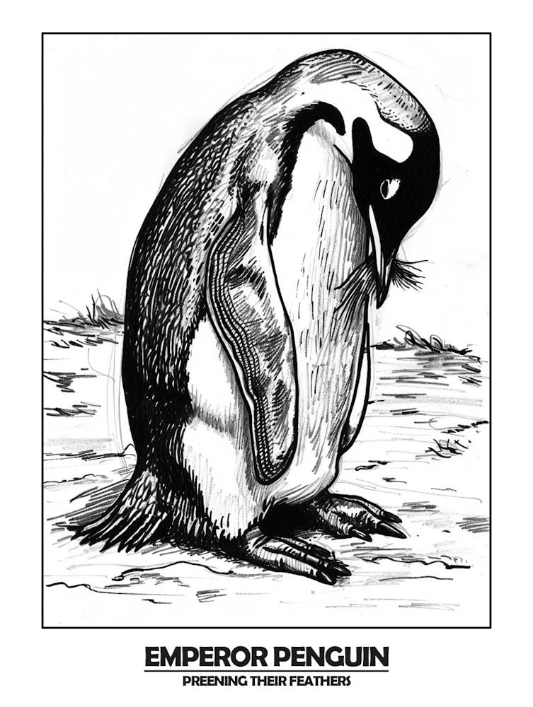 Penguin Preening Their Feathers Poster 4