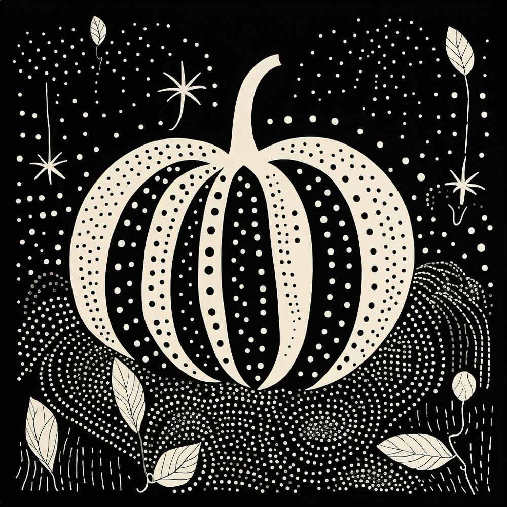 Yayoi Kusama Inspired Pumpkin Black And White 3