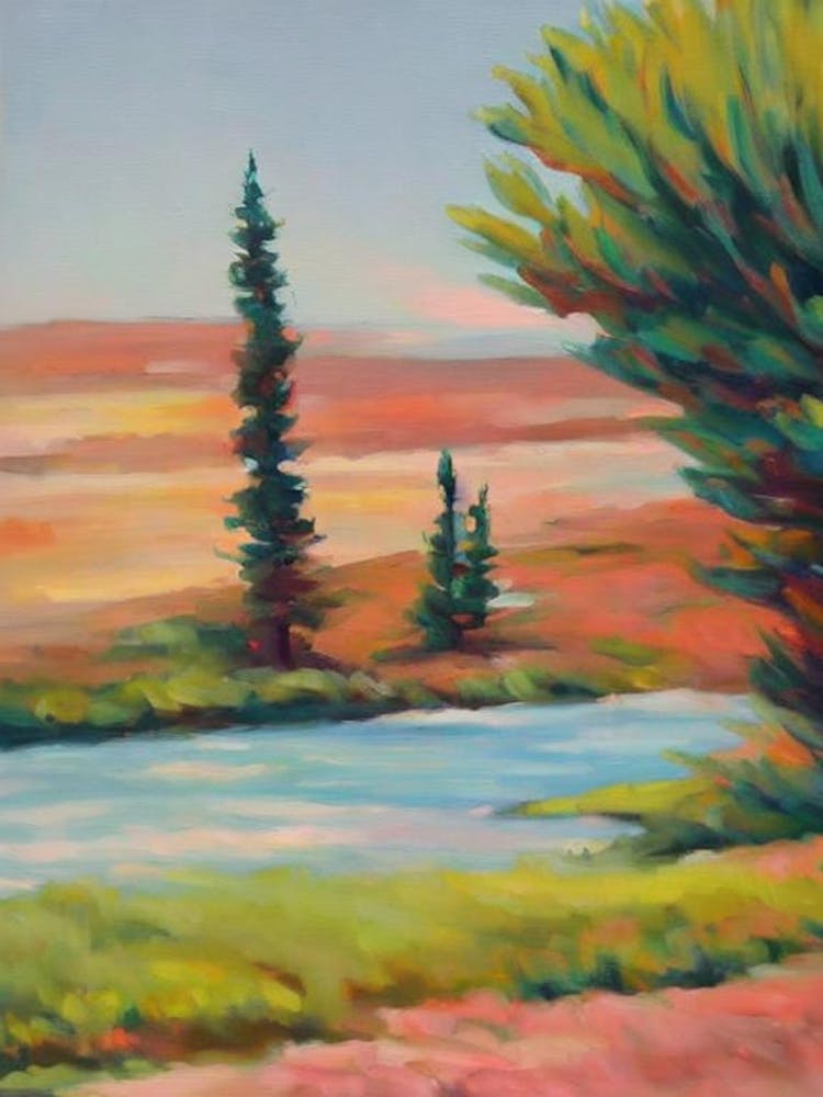 Umbrella Pine Tree Watercolour
