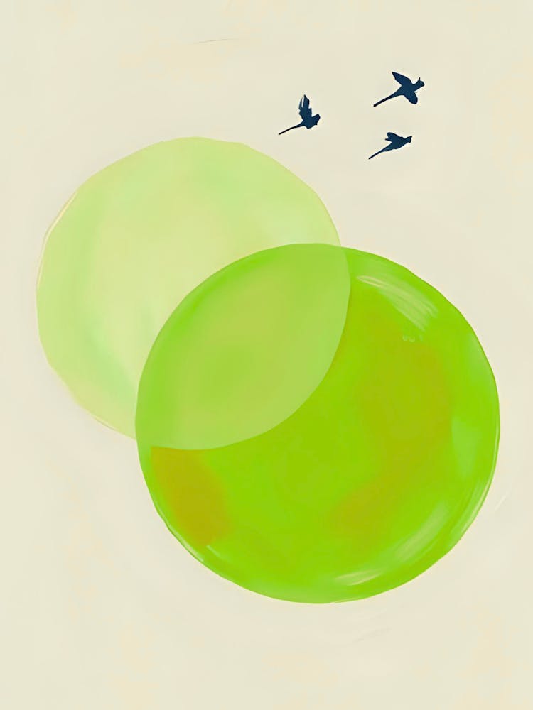 Birds On A Green Pond