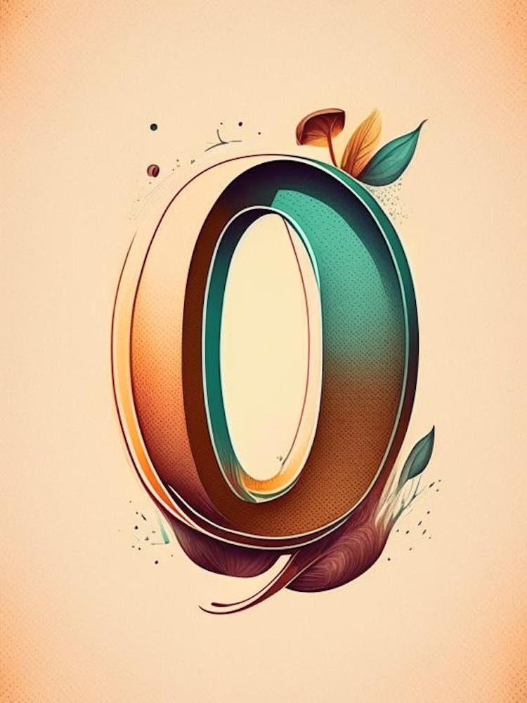 O, Letter, Alphabet Retro Drawing 1