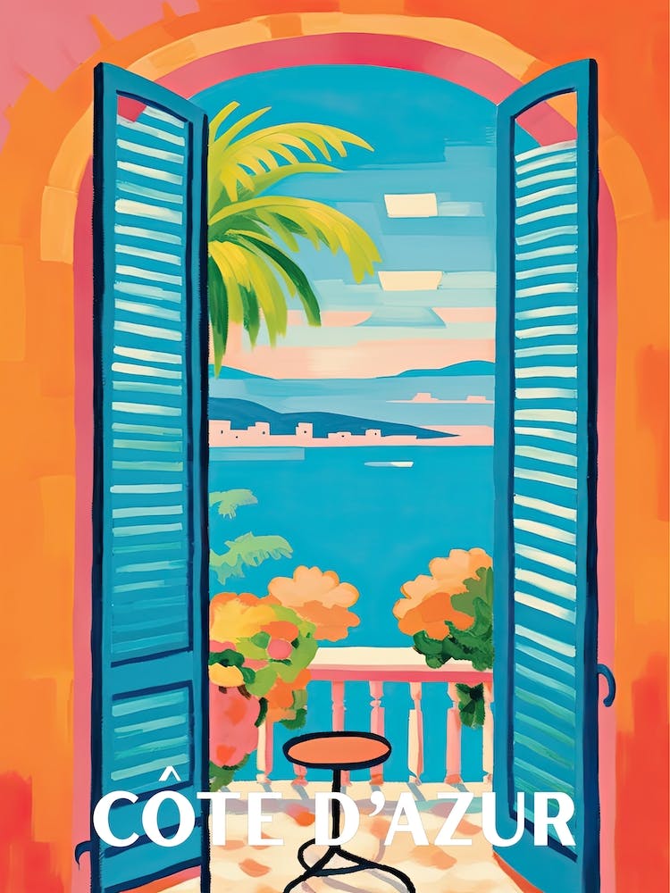 Cote D Azur Window Travel Poster 1