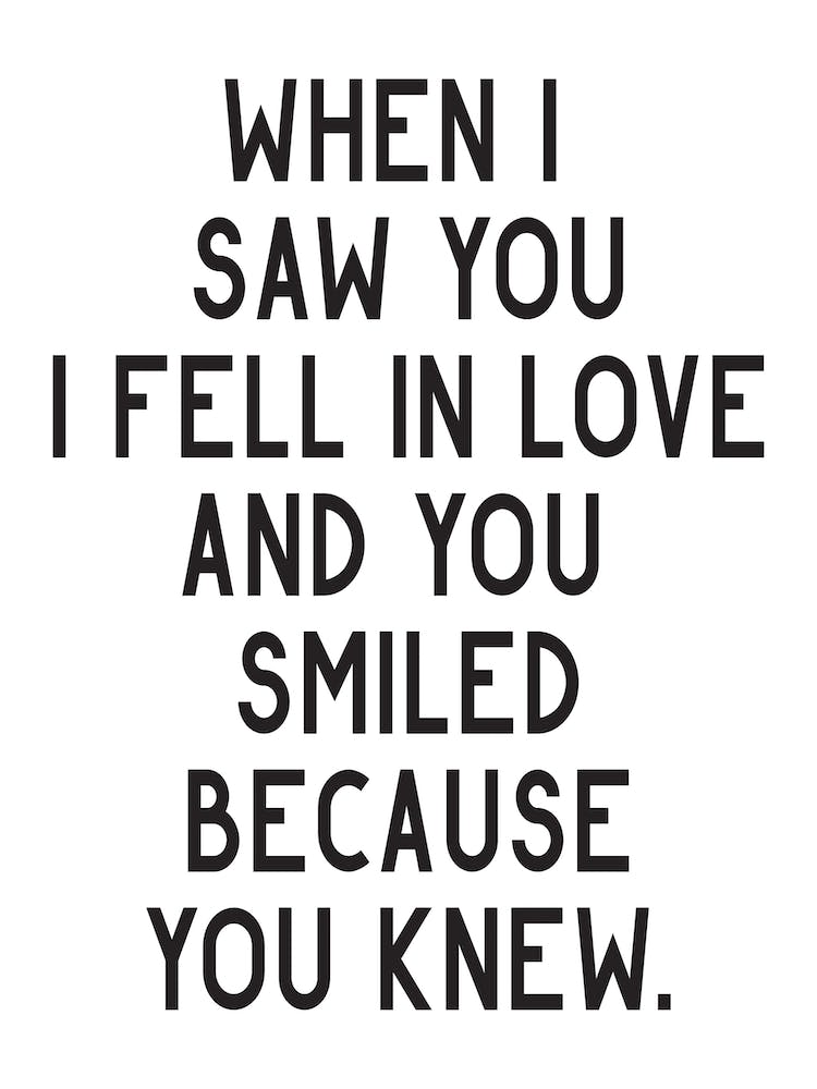 When I Saw You I Fell In Love
