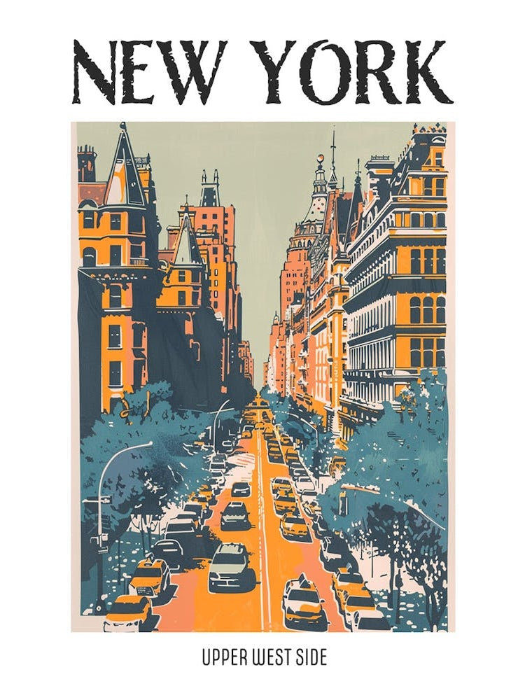 Upper West Side New York Colourful Silkscreen Illustration 3 Poster