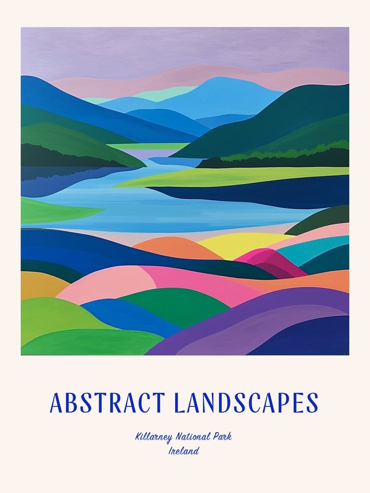 Colourful Abstract Killarney National Park Ireland 3 Poster Blue