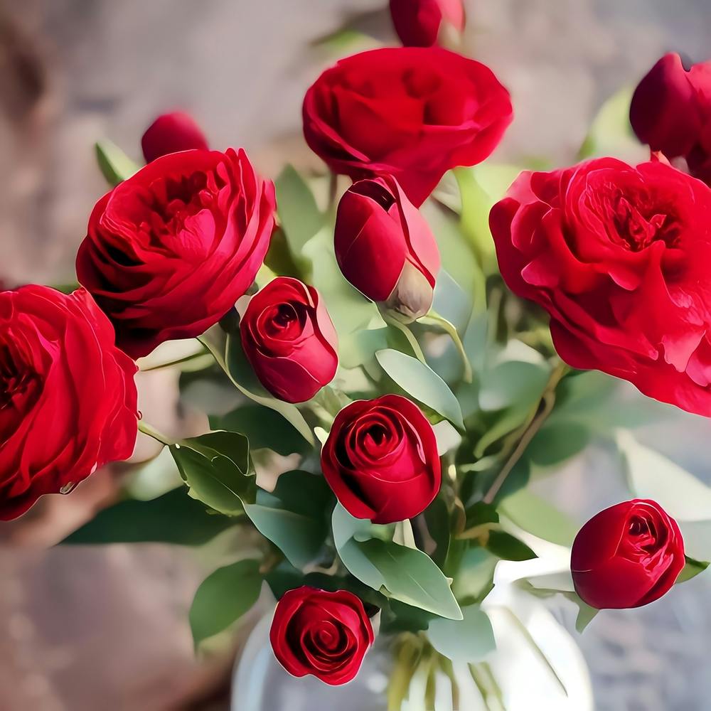 Red Roses In A Vase