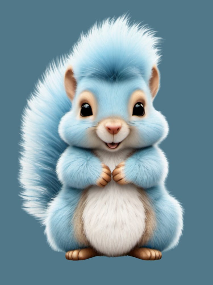 children's room blue squirrel design