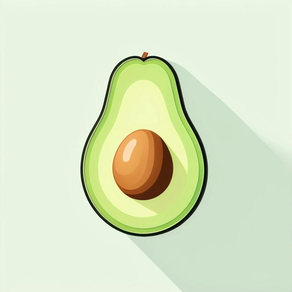 Avocado With Long Shadow