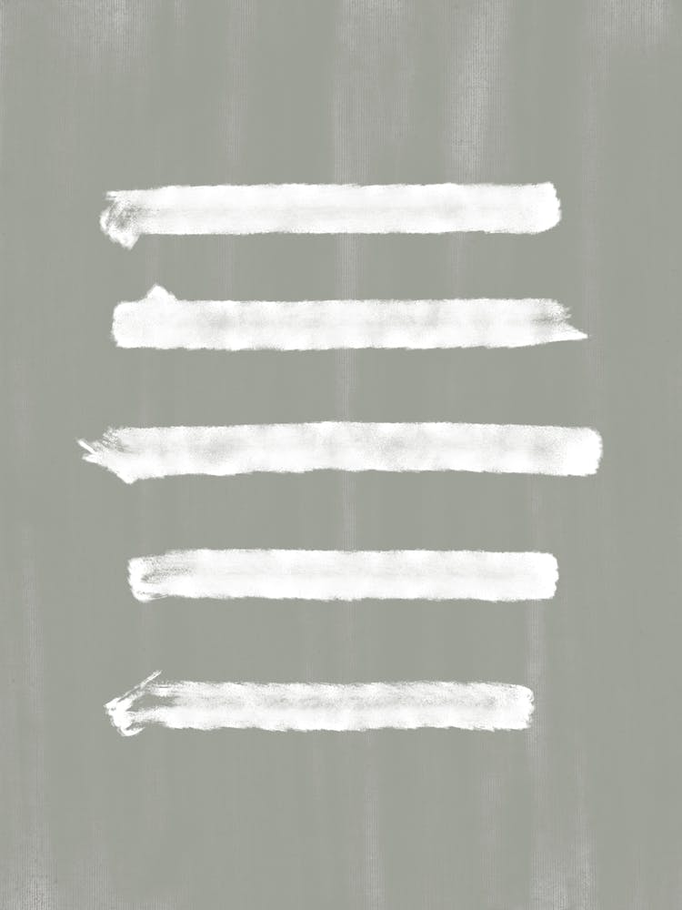 Sage Green Painting With White Brushstrokes