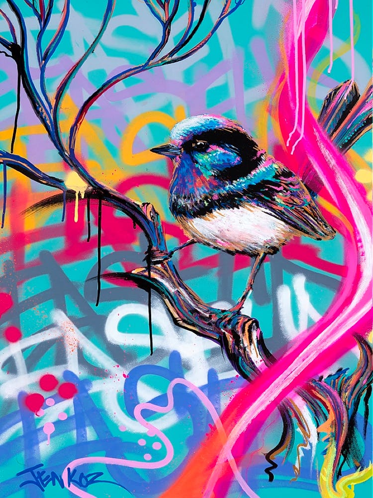 EASEL’d Blue Wren