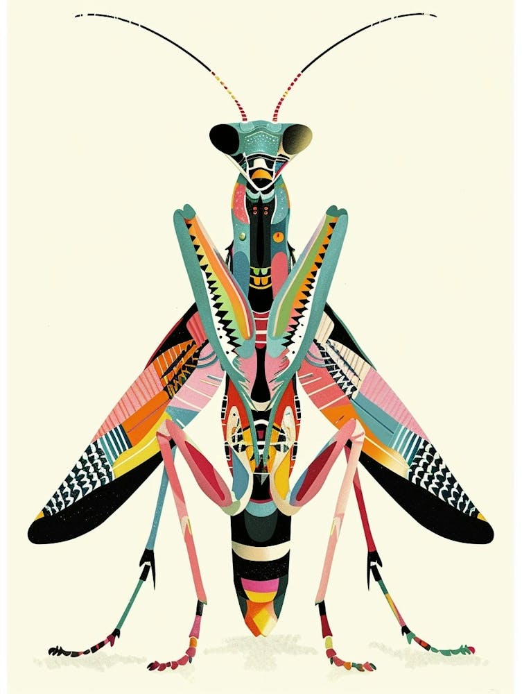 Colourful Insect Illustration Praying Mantis 17