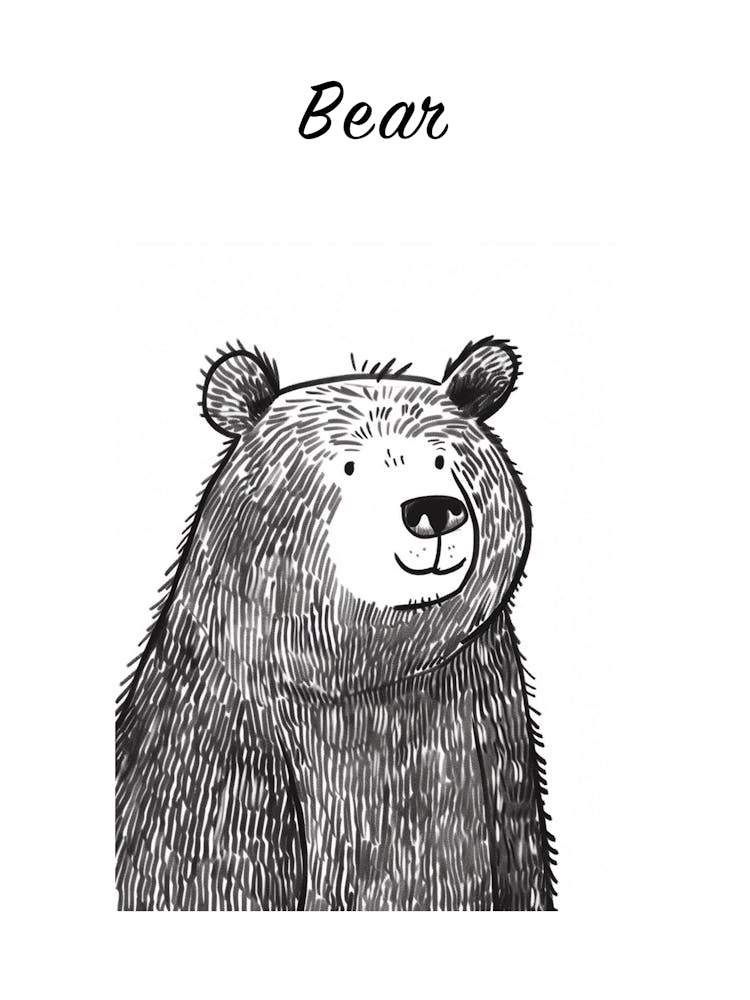Affiche Ours N&B