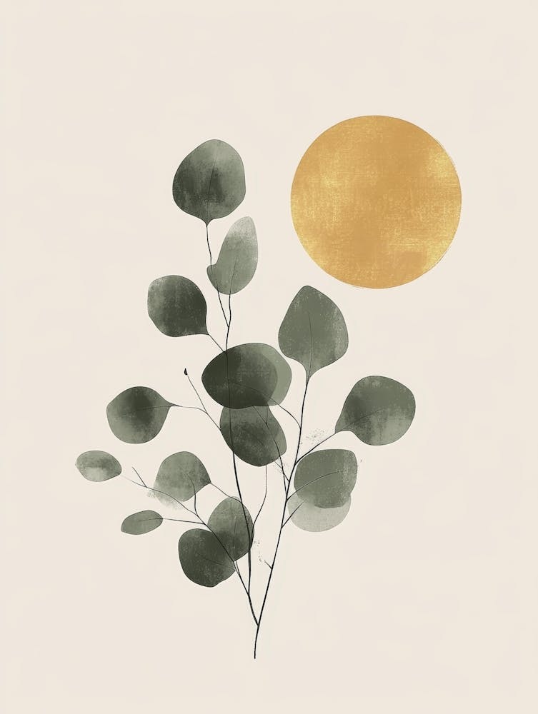 Eucalyptus Leaf And Sun