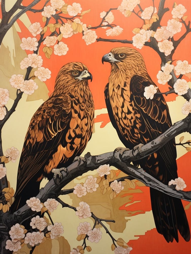 Art Nouveau Vögel Poster Steinadler 3