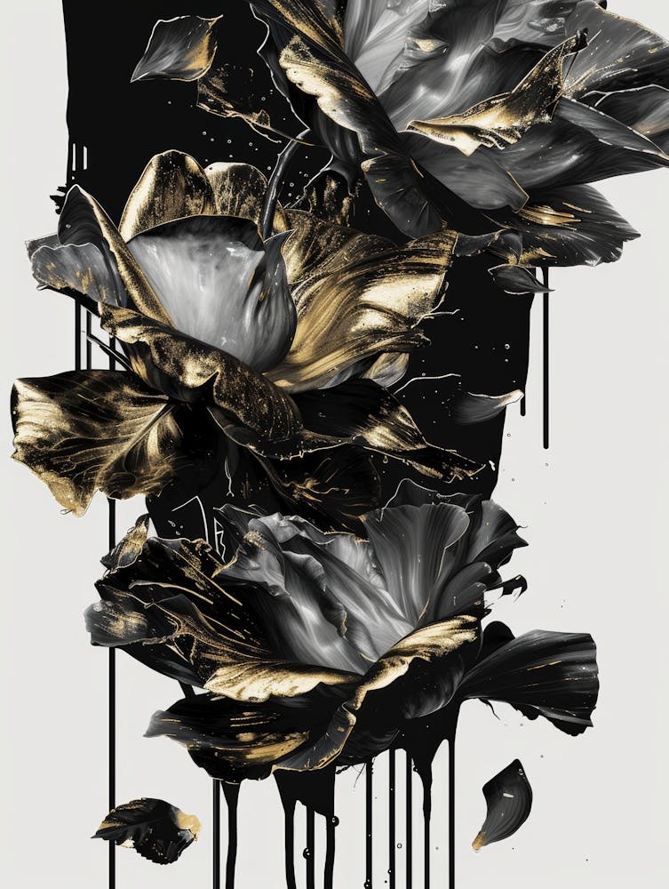 Black And Gold Roses
