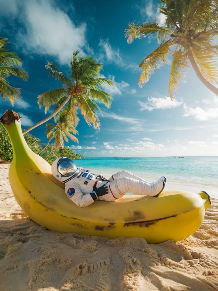Astronaut Laying On A Banana