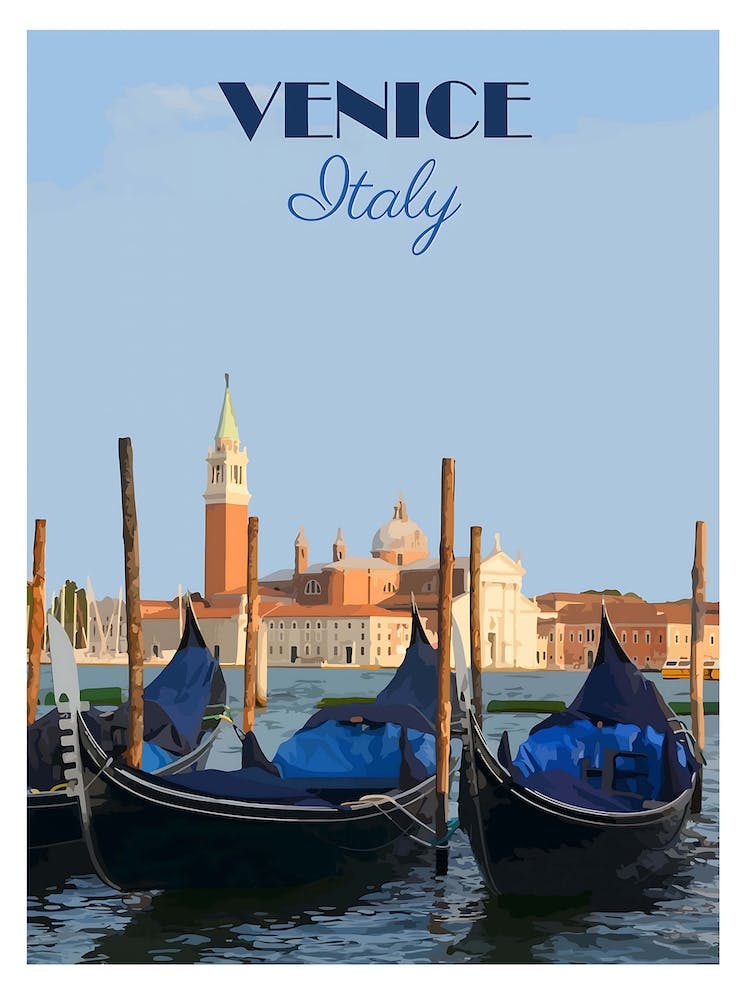 Venice, Italy Travel Poster, Karen Arnold