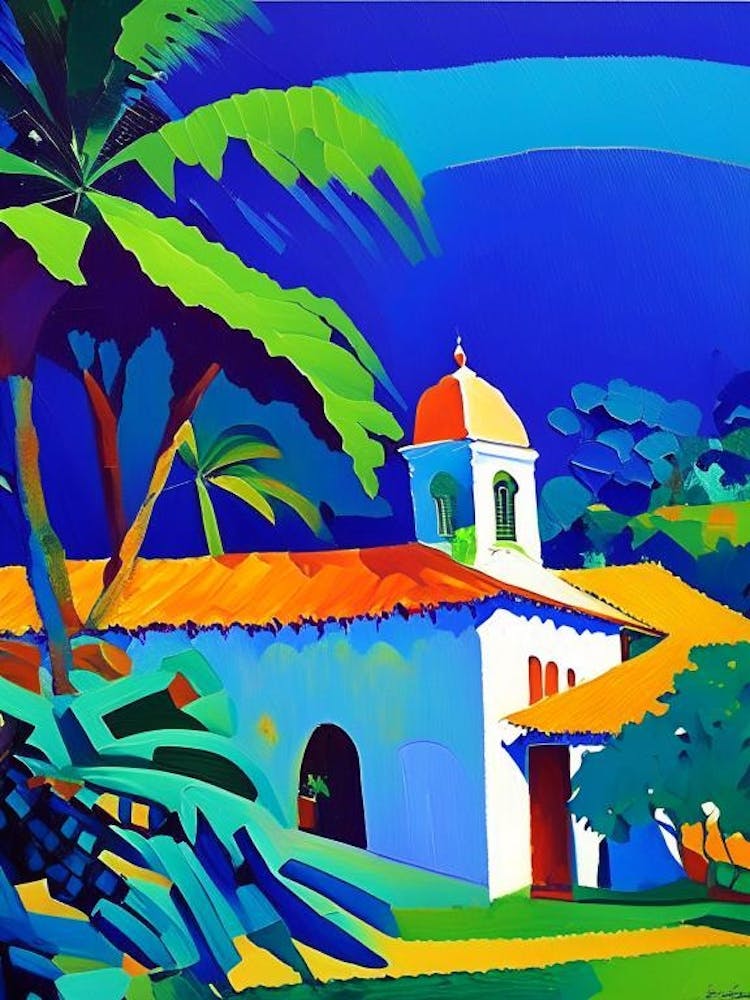 Trancoso Brazil Colourful Painting Tropical Destination