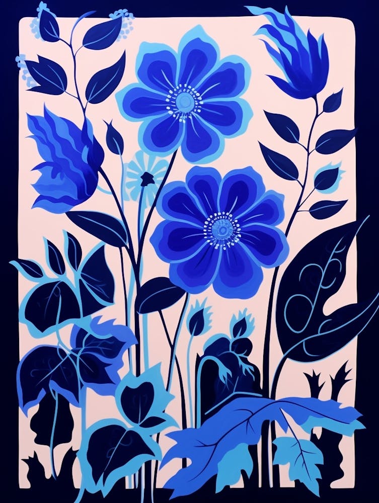 Blaue Blumenillustration Canterbury-Glockenblumen 3