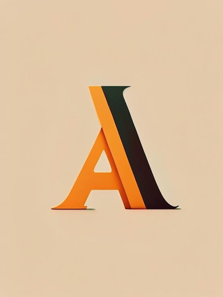 A  Letter, Alphabet Retro Minimal 2