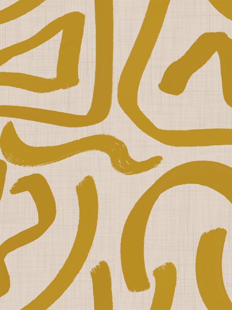 Yellow & Beige Abstract Brushstrokes