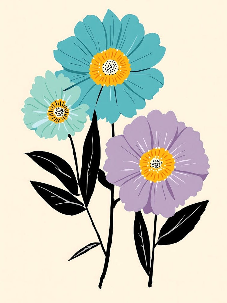 Modern Floral Harmony with Subtle Pastel Accents