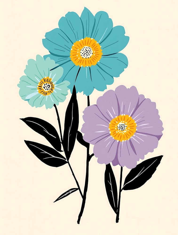 Modern Floral Harmony with Subtle Pastel Accents