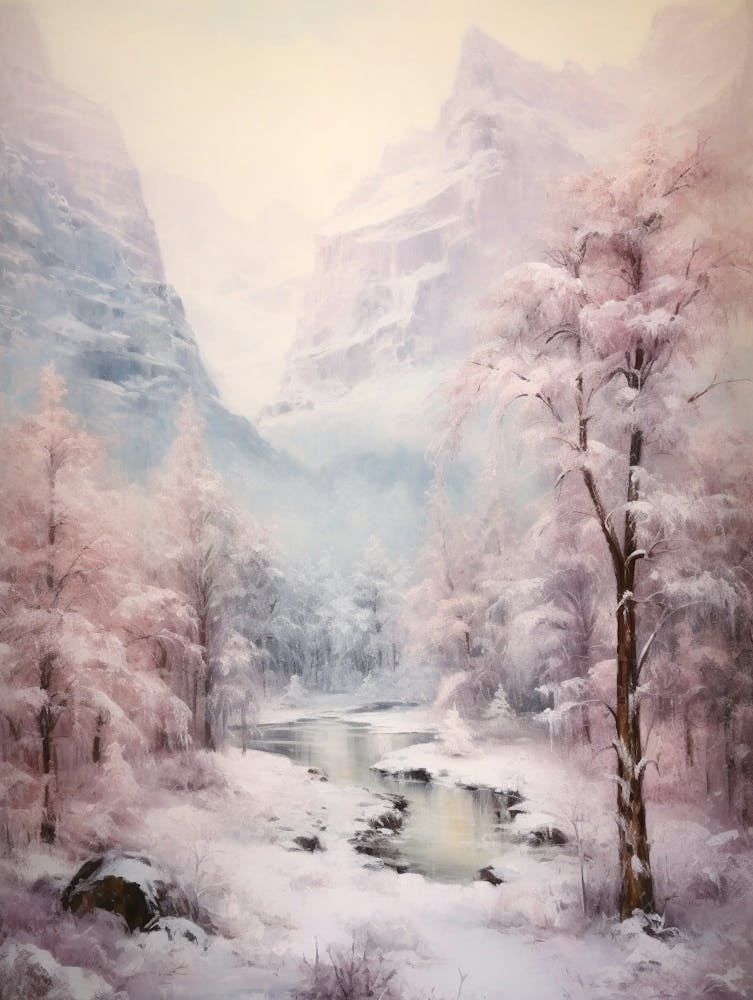 Dreamy Winter Painting Yosemite National Park United States 3