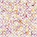 Watercolor Abstract Rounded Squares Pink Red Orange