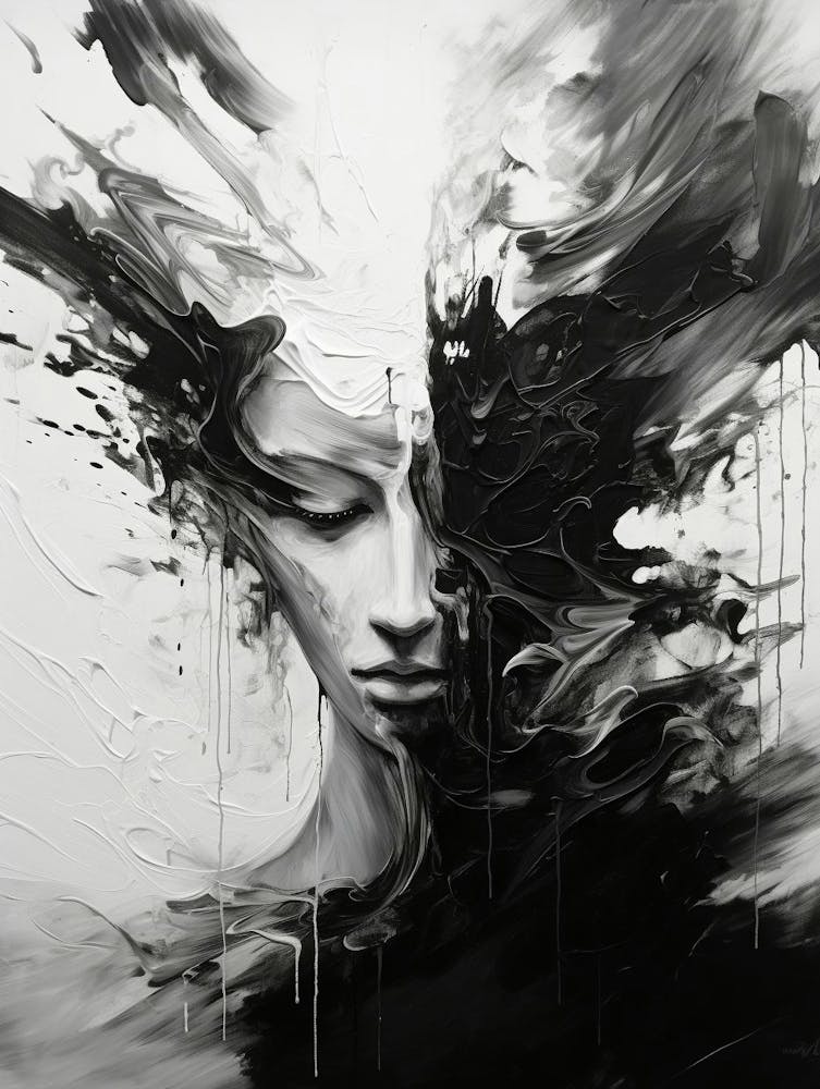 Transformation Abstract Black And White 4