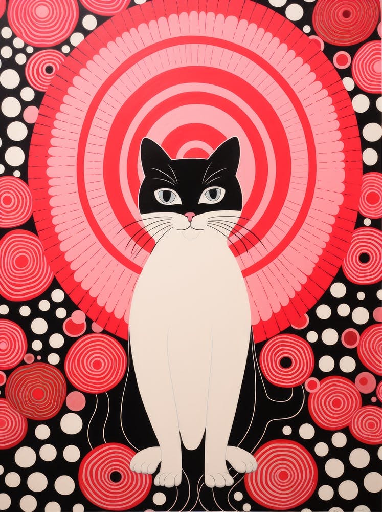 Cat In Red Circles