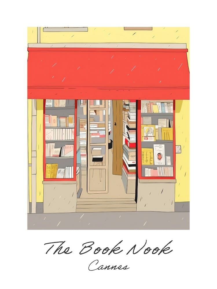 Cannes The Book Nook Pastel Colours 3 Poster