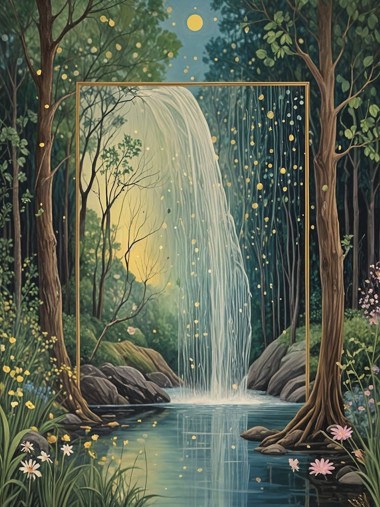 Ephemeral Waterfall In The Forest