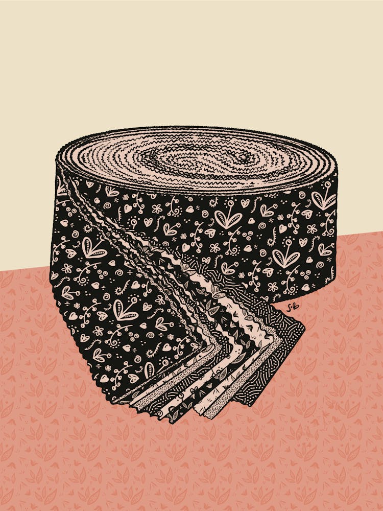 Jelly Roll Floral Sewing Fabric Abstract