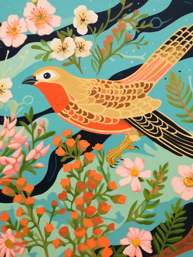 Maximalist Bird Painting American Goldfinch 2