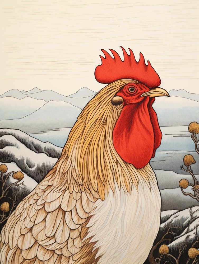 Bird Illustration Rooster 2