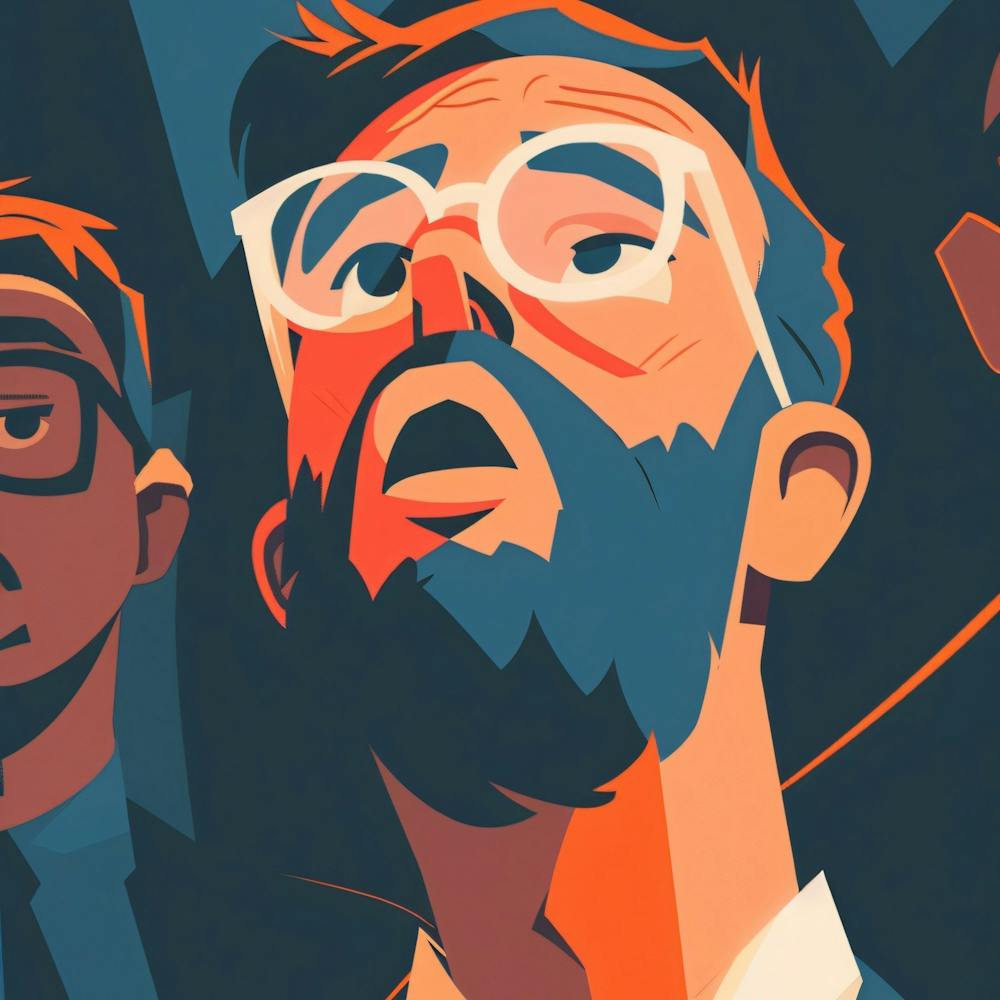 Group Of Men In Glasses