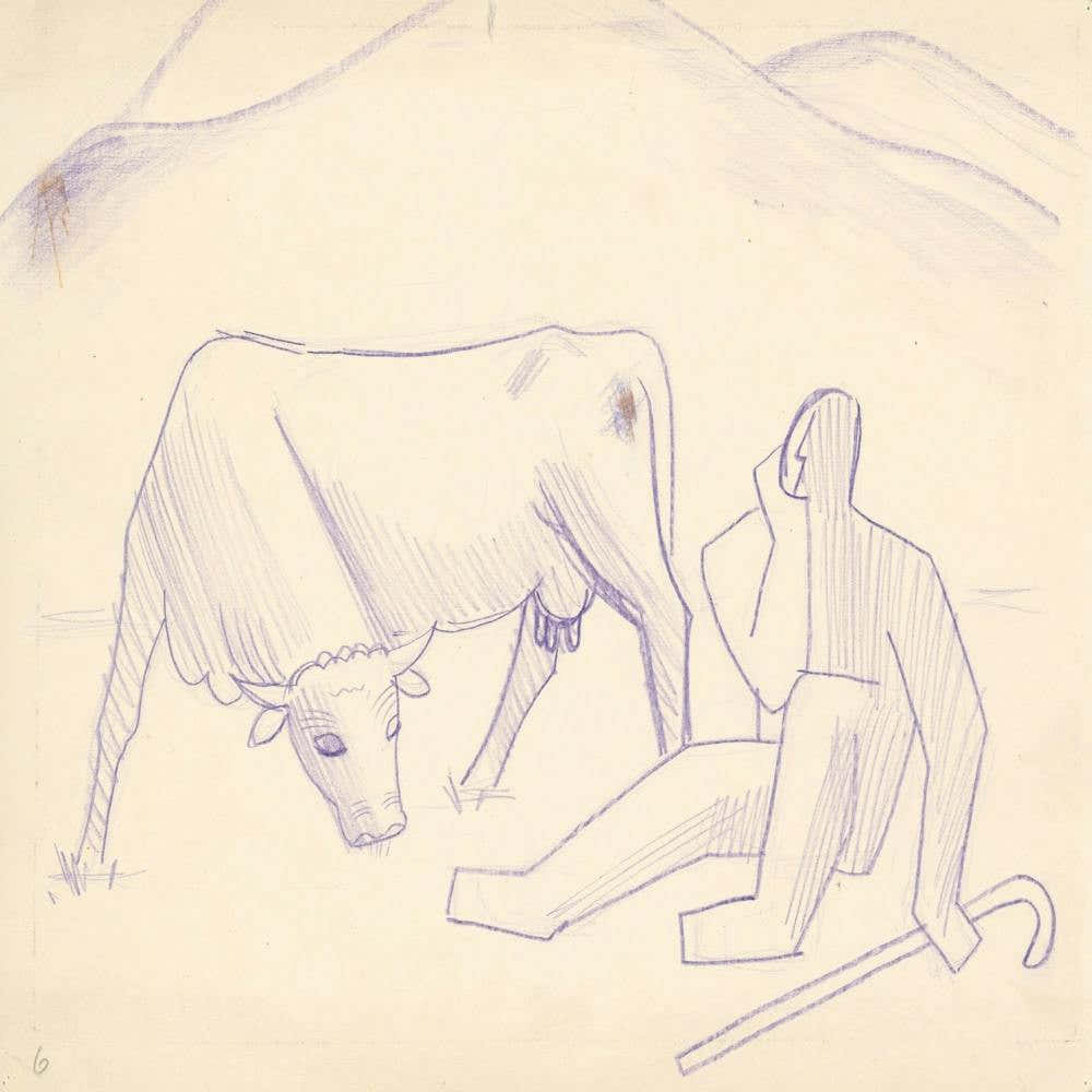 Shepherd With A Cow, Mikuláš Galanda