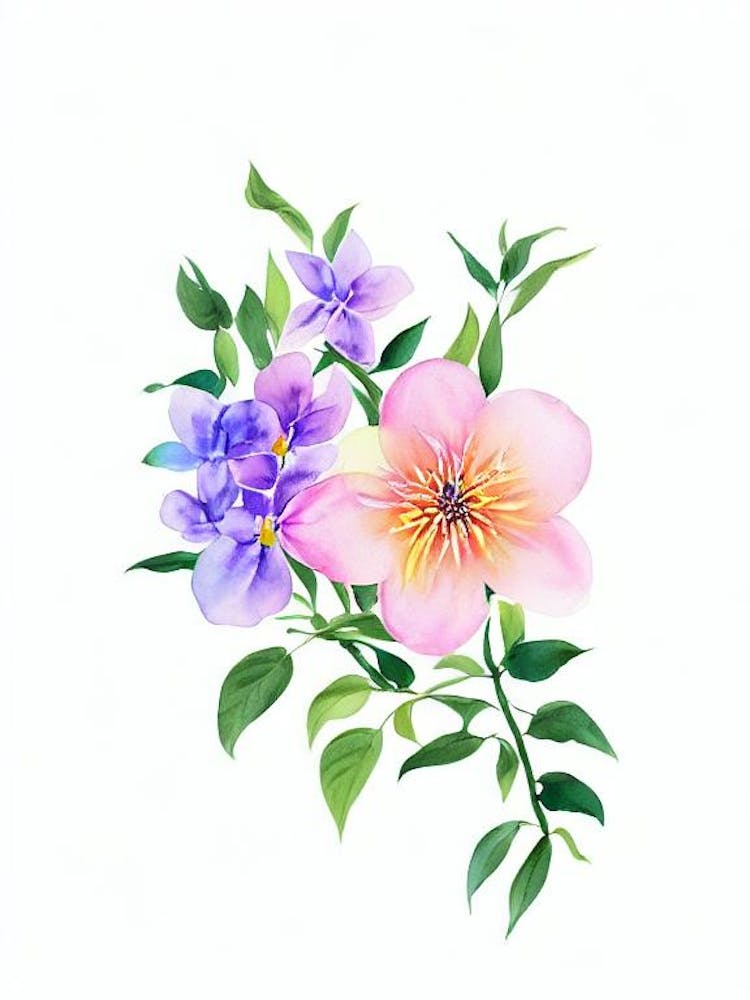 Jasmine Watercolour Flower