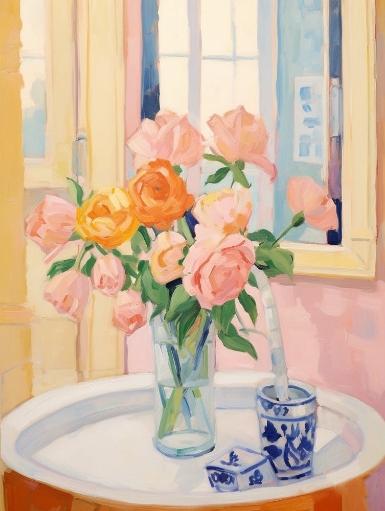 A Vase With Rose, Flower Bouquet 2