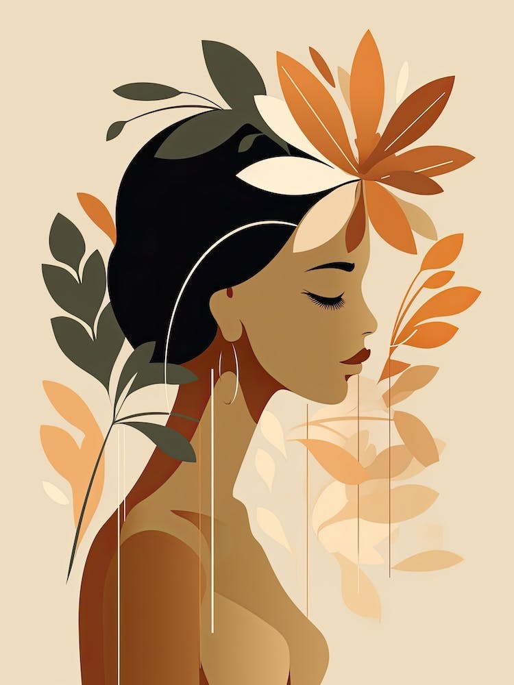 Bloom Body Woman Boho Illustration 1