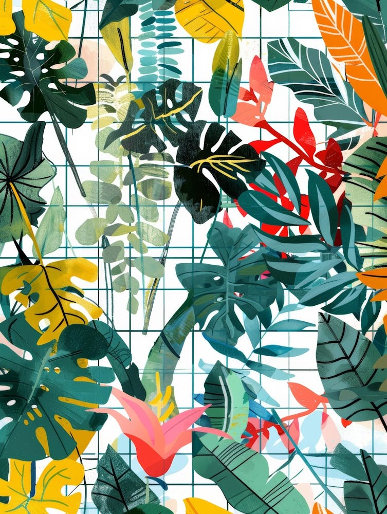 Feuilles tropicales Motif sans couture 8