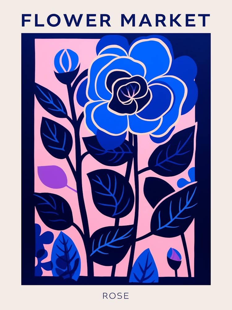 Blue Flower Market Poster Rose 2