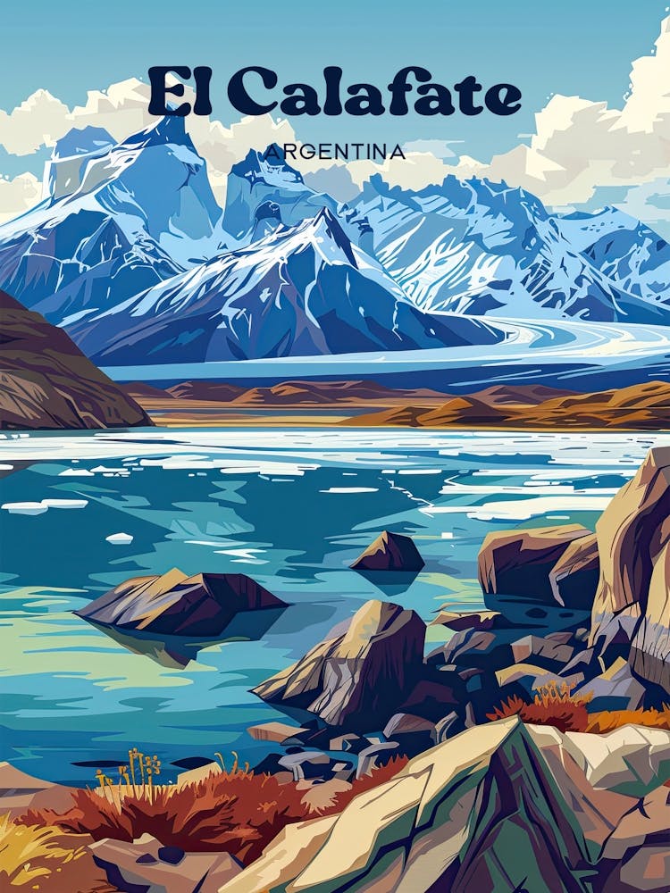 El Calafate Argentina Patagonia Digital Travel Art