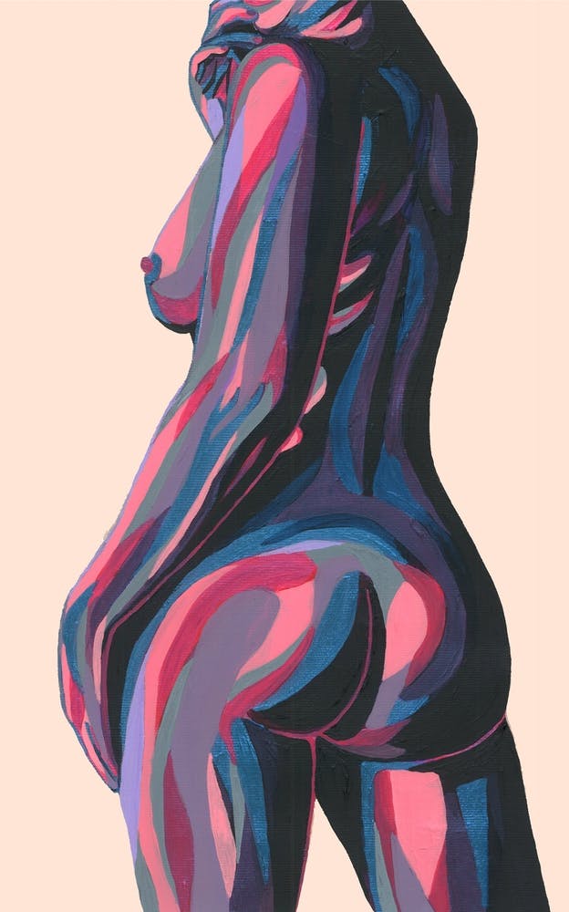 Over The Shoulder Nude Woman
