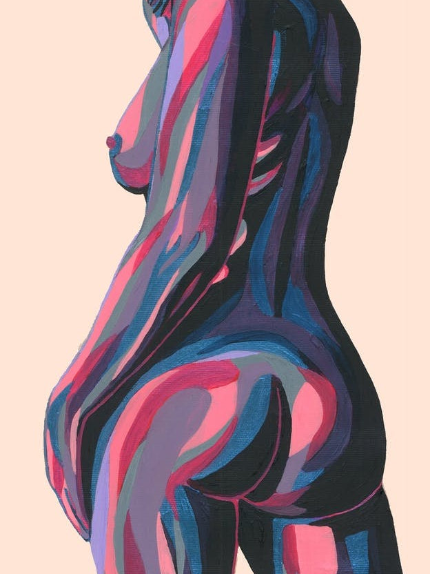 Over The Shoulder Nude Woman